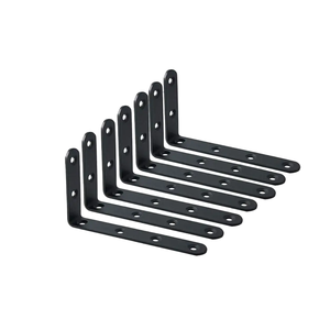 Support d'étagère mural en acier inoxydable en forme de L pour étagères murales, support en L simple face pour étagères et meubles - Product Image 1
