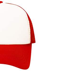 Gorra de Béisbol Trucker Roja y Blanca Personalizada, con Malla Transpirable en la Parte Trasera, Ajustable con Cierre a Presión, Lisa, con Logotipo Personalizado, para Verano y Actividades al Aire Libre - Product Image 3