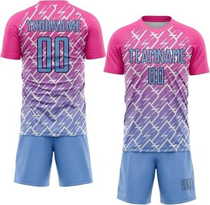 เสื้อฟุตบอลแบบซับลิเมชั่นสั่งทำพิเศษ ผ้าคอตตอนผสม แห้งเร็ว คอกลม คุณภาพสูง แขนสั้น ชุดทีม หมายเลข/ชื่อทีม - Product Image 1