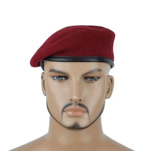 Thin Pure Wool Fleece Beret Hat for Four Seasons Outdoor Classic Striped Design - Product Image 1