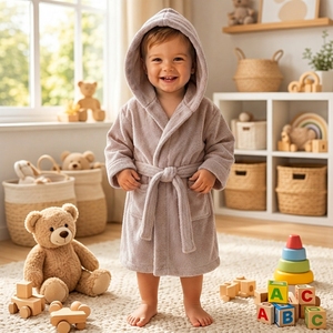 Albornoz con Capucha de Algodón BCI para Recién Nacidos, Suave y Absorbente, para Niños Pequeños, Uso en Baño y Armario, Marca Privada, Logotipo Personalizado, OEM - Product Image 2