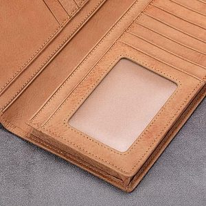 Portefeuille long pour homme en cuir véritable léger de haute qualité, fabriqué en usine avec logo personnalisé, prix de gros - Product Image 6