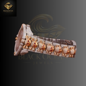 Reloj BOJ Premium R.o.l.e.x Skull de 41 mm, Automático, de Acero Inoxidable, Estilo Hip-Hop de Lujo, Personalizado, Hecho a Mano, con Esfera de Cristal y Diamantes Moissanite - Product Image 4