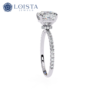 Anillo de Diamante de Moda VVS, Anillo de Diamante Cultivado en Laboratorio, Oro de 14K, Corte Cojín, Anillo de Compromiso de Diamante Cultivado en Laboratorio para Hombre y Mujer - Product Image 3