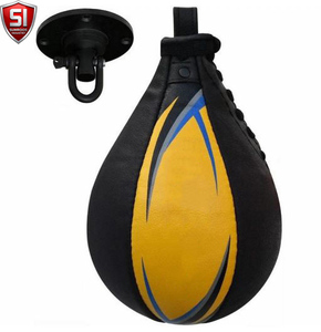 Sac de frappe réflexe en cuir PU Speed Ball noir et orange pour l'entraînement et la pratique - Product Image 6