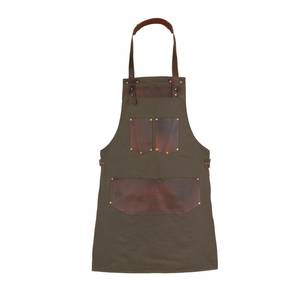 Delantal de Lona con Logotipo Personalizado, Uniforme de Barman, Correa de Cuero, Chaleco para Trabajador de Bar, Barista, Barbero, Chef, Cocina, Restaurante, Peluquero - Product Image 1