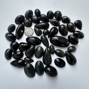 Cabujón de obsidiana negra TFH disponible para la venta, lote de 42 piezas y 300 gramos (1500), cristal curativo pulido a mano. - Product Image 2
