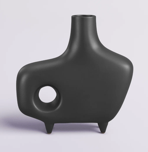 Creative Iron Decorative <b>Vase</b> Minimalist <b>Black</b> Metal <b>Flower</b> Vessel Unique Sculptural Table Centerpiece for Interior Design - Product Image 4