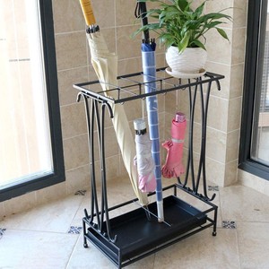 Porte-parapluie en bois de teck avec plateau |   Support en bois artisanal en gros - Product Image 3