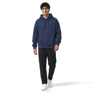 Sweat-shirt à capuche pour homme en coton molletonné premium, coupe oversize, style streetwear, avec logo personnalisé pour les marques de mode. - Product Image 2