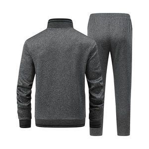 Conjunto Deportivo Unisex Gris con Capucha y Cordón Ajustable, Ropa Deportiva Informal de Color Sólido, Transpirable, Reversible y Ligero para Invierno - Product Image 2