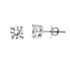 STYLISH HIGH CARBON DIAMOND 925 STERLING SILVER STUD <b>EARRINGS</b> FOR WOMEN LUXURY LIGHTWEIGHT JEWELRY FOR ENGAGEMENT AND WEDDINGS - Product Image 2