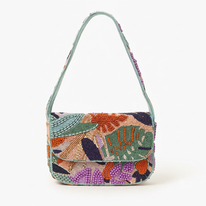 Handmade Ethnic Paisley Floral Beaded Crossbody <b>Bag</b> <b>Women</b> Teal Saddle Evening Clutch <b>Shoulder</b> Purse Handbag - Product Image 6