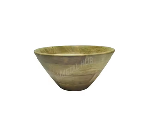Cuenco de madera redondo de calidad superior Cuenco de madera de mango único para servir y ensaladera con acabado natural Vajilla elegante para el hogar - Product Image 2