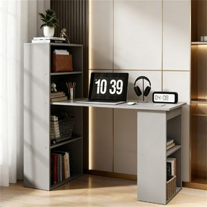 Scrivania Compatta Grigia per Ufficio Domestico e Studio, Postazione Computer - Product Image 1