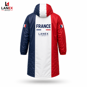 Chaqueta Parka Personalizada con la Bandera de Francia, Impermeable, Cortavientos, Forrada de Forro Polar, con Capucha, para Natación, Surf y Deportes al Aire Libre - Product Image 3
