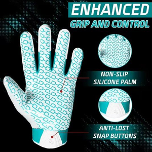 ถุงมือรับบอลอเมริกันฟุตบอลแบบยืดหยุ่นสำหรับขายส่ง ระบายอากาศได้ดี น้ำหนักเบา ป้องกันฝ่ามือด้วยเทคนิค Sublimation - Product Image 2