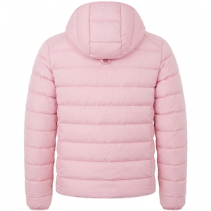 Manteau d'hiver rose à capuche pour homme, coupe ample, fermeture éclair, style unisexe, couleur unie, polyester léger 150g-200g, vêtement d'extérieur - Product Image 2
