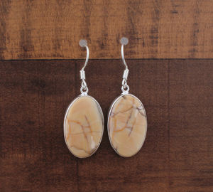 ต่างหูหยดน้ำจากหินแจสเปอร์ธรรมชาติสุดหรู เงินแท้ 925 ประดับอัญมณ์ ดีไซน์โดดเด่น ของขวัญวันเกิดสุดพิเศษ เครื่องประดับเงินทำมือสำหรับงานปาร์ตี้ - Product Image 1