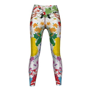 High Waist Full Length Leggings Solid Pattern Breathable UV Protection Stretch Knitted Spandex/Polyester Sport Style All Seasons - Product Image 2
