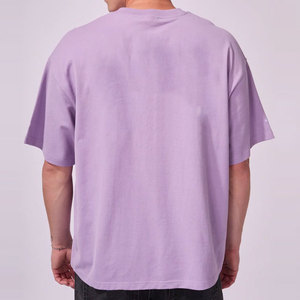 Custom Drop Shoulder Sleeves Short Men's T-Shirt Loose Fit Regular Design Pattern Knitted Fabric Solid Color Unisex T-Shirts - Product Image 6
