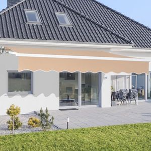 12*10FT Sand Color Retractable Aluminum Alloy Bracket Polyester Cloth Awnings - Product Image 6