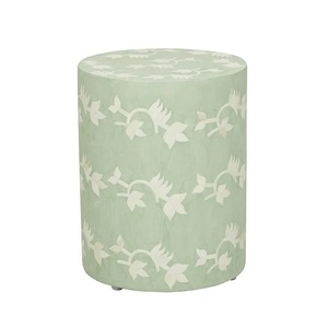 Taburete Lateral de Lujo Hecho a Mano con Incrustaciones de Hueso y Acabado Natural Ecológico para Decoración del Hogar y Dormitorio - Product Image 3
