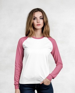 Women's <b>Raglan</b> Sleeve T-Shirt Crew Neck Long Sleeve Casual Knitted Breathable Polyester <b>Top</b> Regular Fit All Seasons - Product Image 5