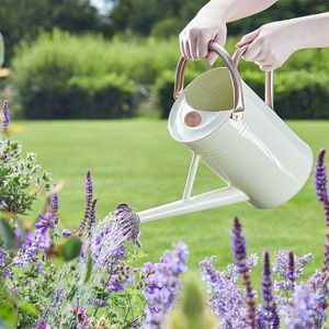 Regadera moderna de metal decorativa con revestimiento esmaltado impreso, ideal para regar plantas y realzar la belleza del jardín del hogar. - Product Image 1