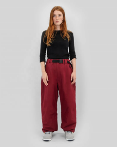 Pantalon de ski imperméable rouge pour homme avec cordon de serrage et isolation synthétique pour activités hivernales en plein air - Product Image 1