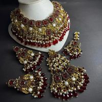 Vente en gros Nouveauté Haute Qualité Luxe Élégant Vintage Bohème Indien Mariage Fiançailles Mariée Ethnique Plaqué Or Entièrement Sertie de Pierres Turquoise