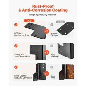 ชุดขายึดมุมโต๊ะทำงานแบบหนัก 6.50 x 6.50 x 6.50 นิ้ว รับน้ำหนักได้ 2204 ปอนด์/1000 กิโลกรัม เหล็กแข็งแรงทนทานสำหรับสถานีงาน - Product Image 3