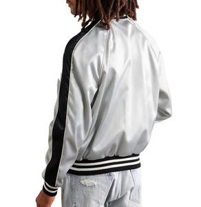 Men's High Quality Satin Varsity Jacket Casual Varsity Sports Letterman Embroidered Front <b>Buttons</b> Plus Size Breathable Jacket - Product Image 2