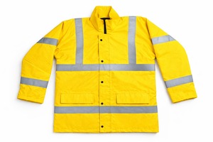 Gilet de sécurité haute visibilité personnalisable Hualing, classe 2 ANSI, imperméable, jaune fluorescent, en coton, maille réfléchissante, chantier de construction - Product Image 2