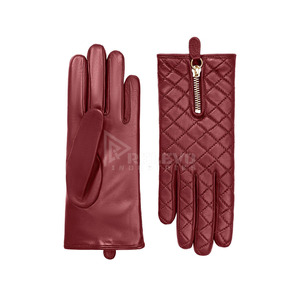 Gants en cuir pour femmes, gants de conduite chauds d'hiver doublés de polaire, compatibles avec les écrans tactiles, accessoires de mode pour l'extérieur - Product Image 6