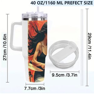 40oz <b>Large</b> Stainless Steel Tumbler With Straw For Outdoor Activities - Product Image 4