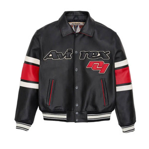 Chaquetas Bomber de Cuero Avirex de MARGINAL SPORTS, Edición Limitada, Cuero Vacuno Genuino, Vintage, Resistentes al Viento, Transpirables, Color Degradado - Product Image 1