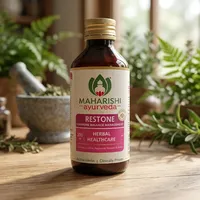Sirop Restone Tendance : Mélange d'extraits ayurvédiques à base de plantes, pressé à froid, formule de plantes sauvages pour le bien-être féminin et les soins menstruels sains