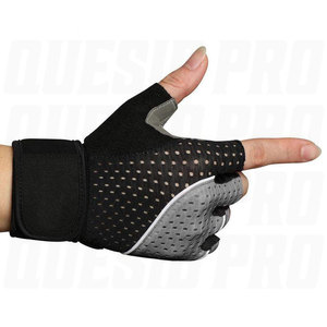 Gants de musculation sans doigts respirants et rembourrés, demi-doigts, avec sangles de poignet ajustables pour entraînement personnalisé - Product Image 2