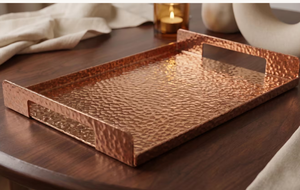 Creative hot sale <b>metal</b> Copper Decorative Tray designed with embossed antique patterns for exclusive table presentations Home - Product Image 4