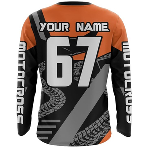 เสื้อเจอร์ซีย์มอเตอร์ครอสผู้ชาย น้ำหนักเบา ระบายอากาศได้ดี สีตามสั่ง พิมพ์โลโก้ด้วยความร้อน แห้งเร็ว แขนยาว สกรีนชื่อทีมตามสั่ง - Product Image 2