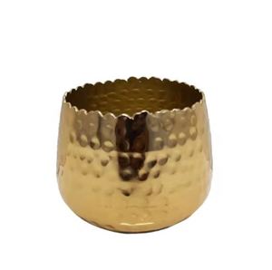 กระถางต้นไม้ทรงกลมสำหรับตกแต่งภายในบ้าน ทำจากโลหะเหล็กเคลือบทองแดงโบราณ ตีขึ้นรูปด้วยมือ - Product Image 3