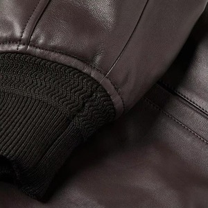 Veste de motard réversible en cuir et toile de peau de mouton pour homme, à fermeture éclair, manches longues, éco-responsable, collection automne-hiver, offre spéciale - Product Image 5