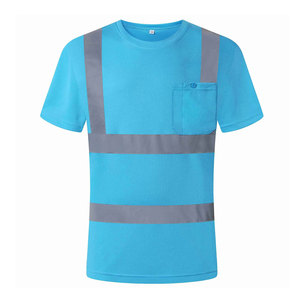เสื้อทำงานนิรภัยแขนสั้น ระบายอากาศ แห้งเร็ว มองเห็นได้ชัดเจน ผลิตจากโพลีเอสเตอร์ 100% สำหรับงานจราจร - Product Image 1