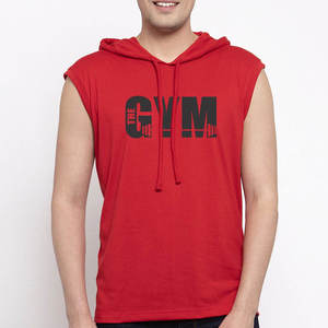 เสื้อฮู้ดออกกำลังกายแบบไม่มีแขนสำหรับผู้ชาย ลายปักโลโก้ตามสั่ง ผ้าฟลีซย้อมสี ระบายอากาศ แห้งเร็ว เป็นมิตรกับสิ่งแวดล้อม เหมาะสำหรับฤดูร้อน - Product Image 1