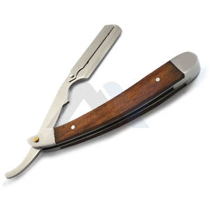 Navaja de Afeitar Plegable Premium de Acero Inoxidable para Hombre, de Alta Resistencia, con Mango de Madera Sólida, Proveedor OEM Personalizado - Product Image 1