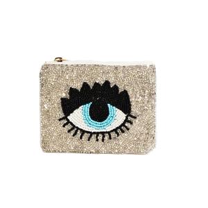 Porte-monnaie de voyage chic en perles fantaisie brodées, sac à monnaie artisanal en perles brodées - Product Image 2
