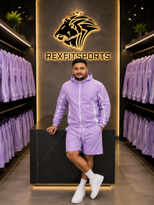 REXFIT <b>SPORTS</b> 2026 Custom Men Purple Nylon Tracksuit Hooded Windbreaker <b>Jacket</b> and Shorts Set Private Label Sportswear - Product Image 2