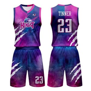 Ensemble de maillots de basket-ball pour hommes, col en V, sans manches, sublimé, en polyester respirant, blanc, rouge, noir, toutes saisons - Product Image 4