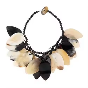 Handmade Organic Horn Buffalo Strand <b>Statement</b> <b>Necklace</b> Modern Eco-Friendly Jewelry for Women Party - Product Image 6